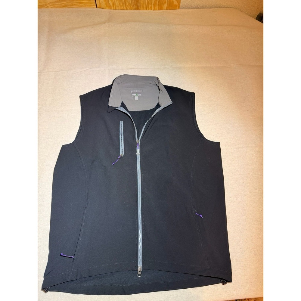 Peter Millar Men's Element 4 Windbreaker Golf Vest Black Size Large